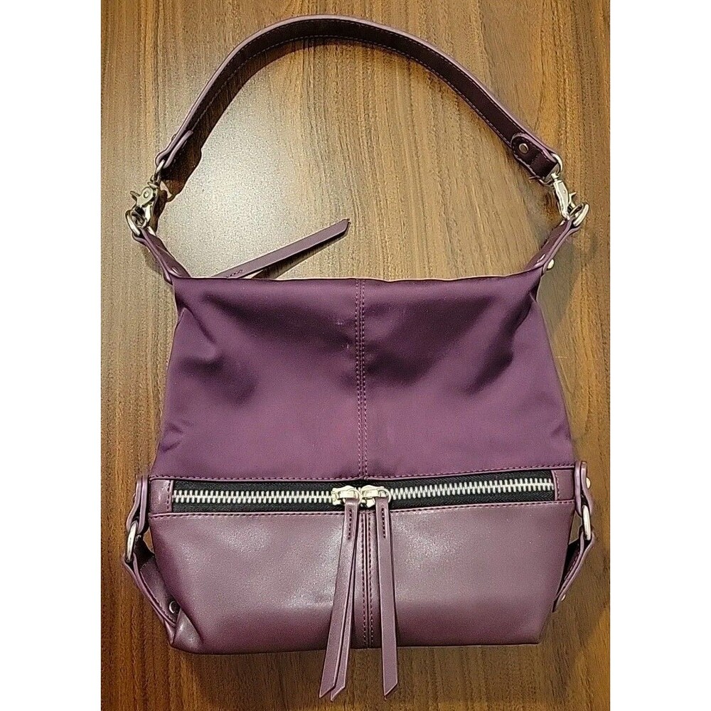 Sondra Roberts Shoulder Bag Purse Squared ~ Fun Color Purple EUC & CLEAN